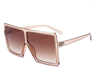 Oversize Vintage Fashion Sunglasses - Light Brown