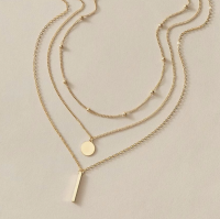 Goldtone Multilayer Charm Necklace